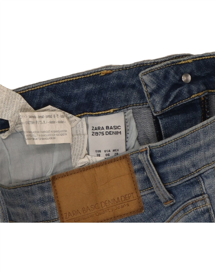 ZARA Womens Distressed Slim Jeans EU 38 Small W28 L26 Blue Cotton Vintage Zara and Second-Hand Zara from Messina Hembry 