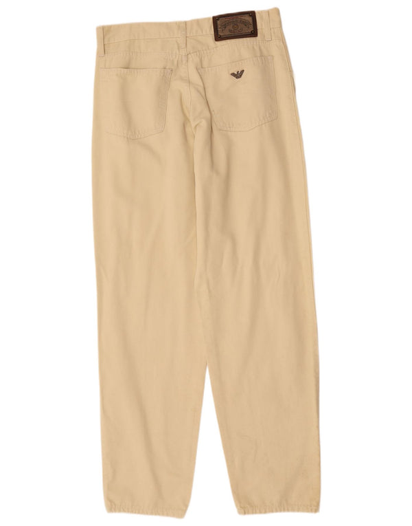 Pantaloni casual de damă Armani, cu tăiere largi, L34 L32, bumbac bej