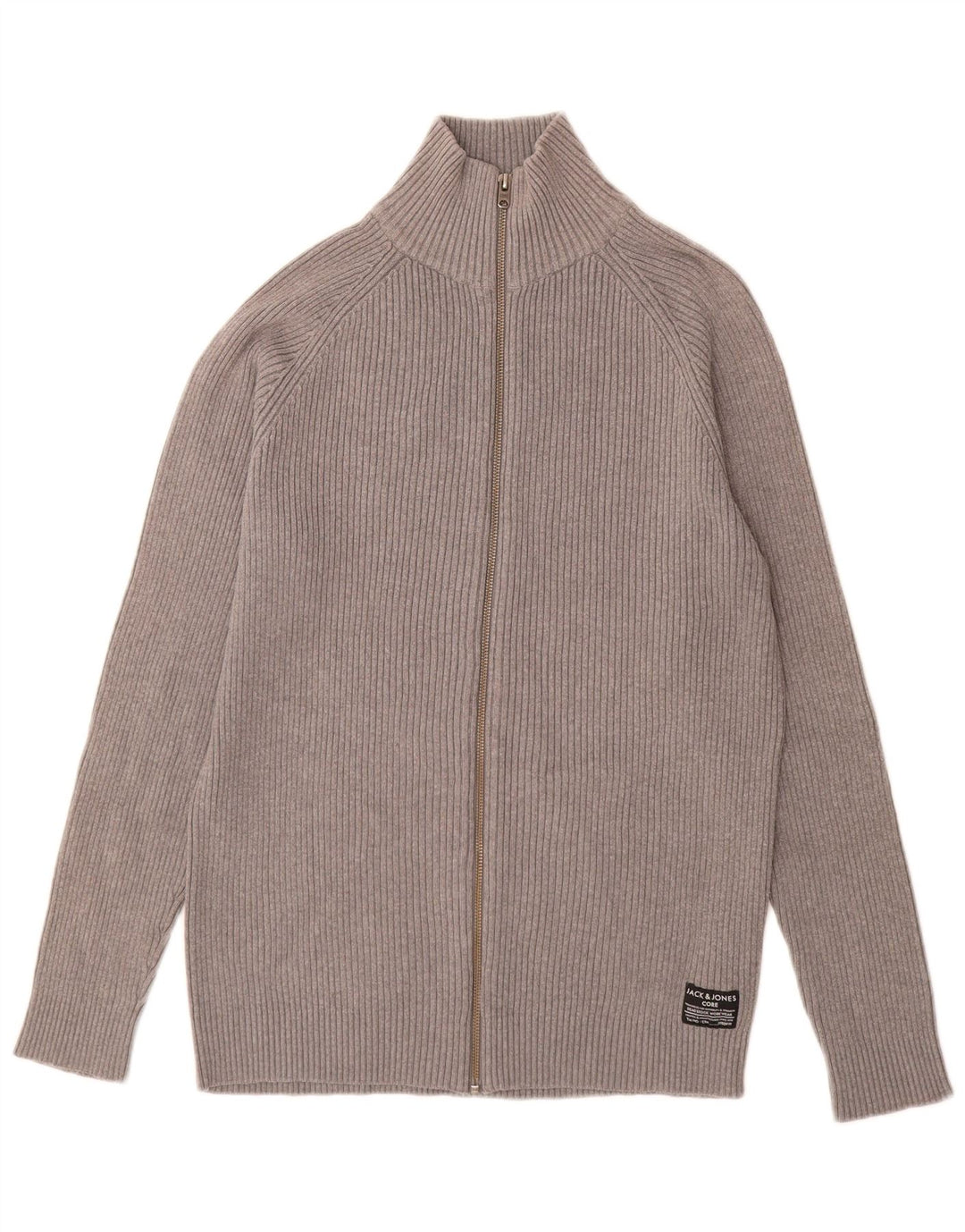 Pulover cardigan Jack & Jones pentru bărbați, bumbac gri mediu
