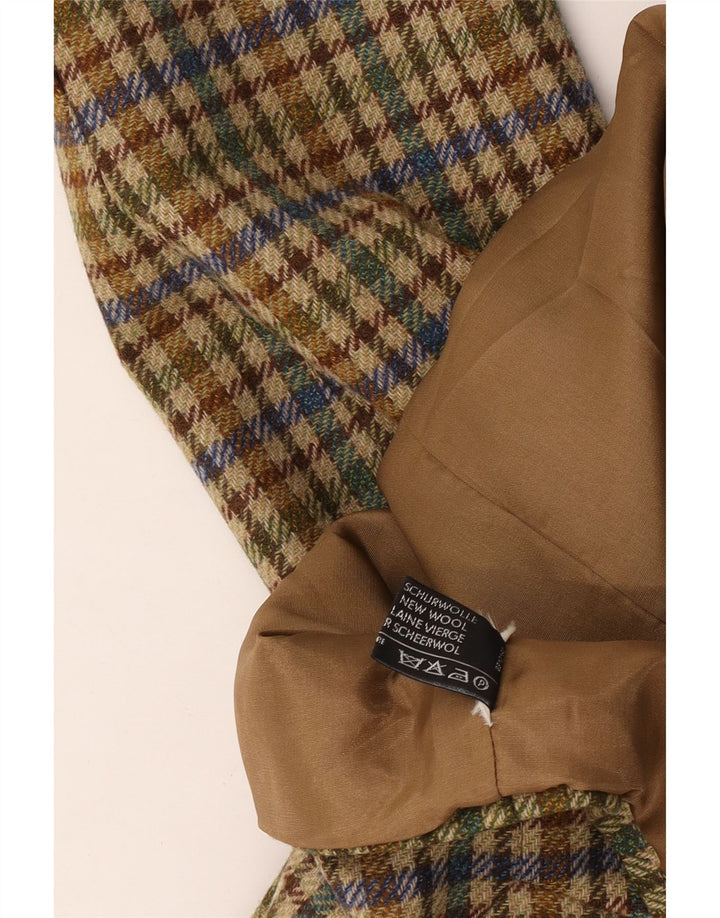 Jachetă Blazer Vintage pentru femei cu 3 nasturi UK 20 2XL Bej Houndstooth