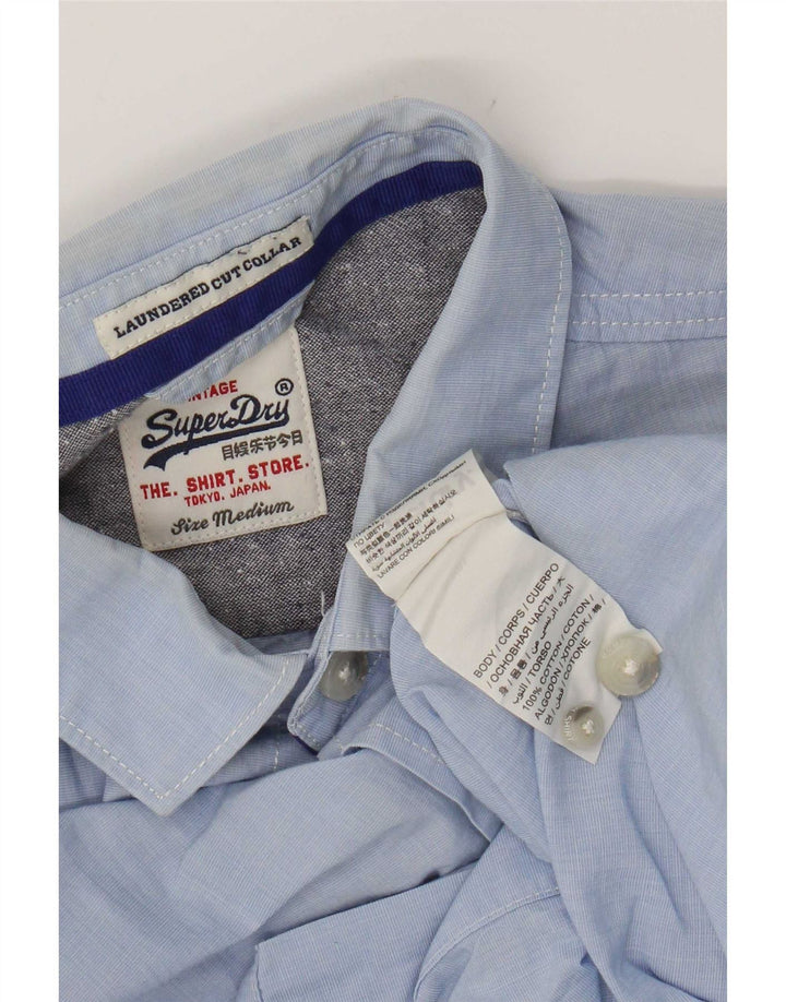 Cămașă pentru bărbați Superdry, bumbac albastru mediu