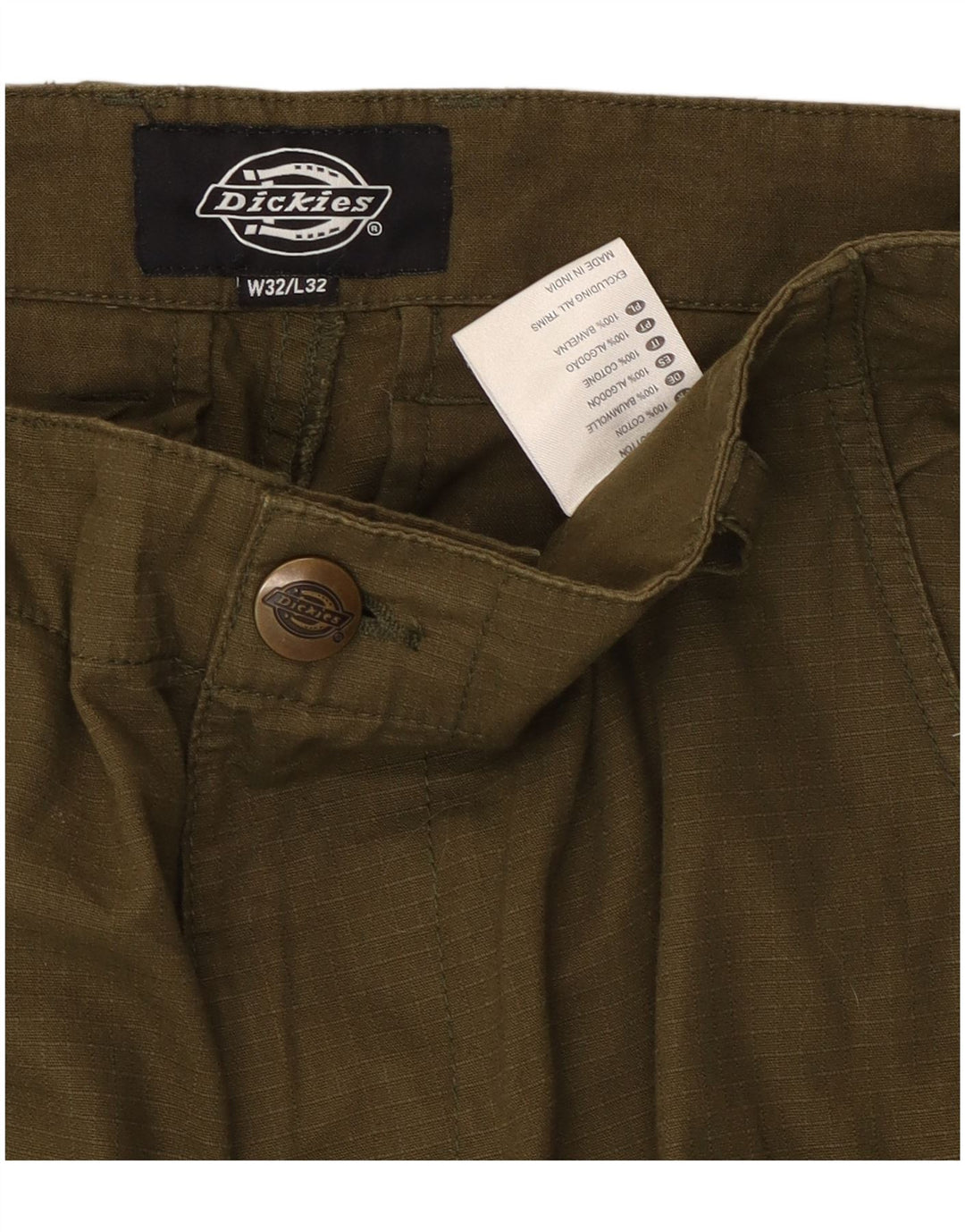 Pantaloni cargo dritti pentru bărbați Dickies L32 L32 bumbac cu dungi kaki