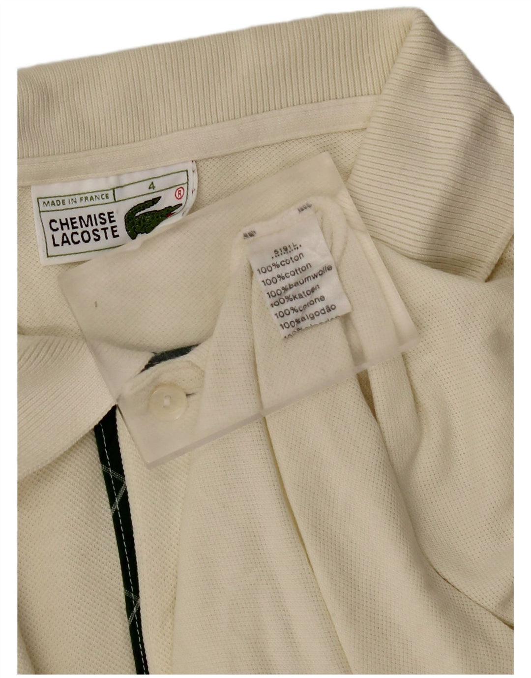 Tricou polo LACOSTE pentru bărbați, mărimea 4, bumbac alb, mediu