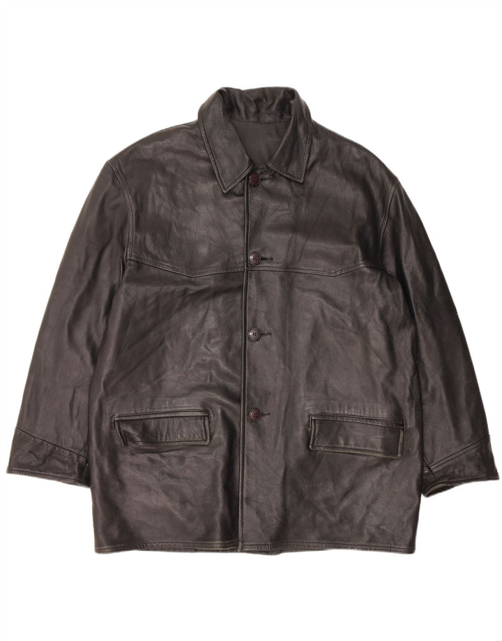 Jachetă de piele pentru bărbați VINTAGE UK 42 XL din piele neagră