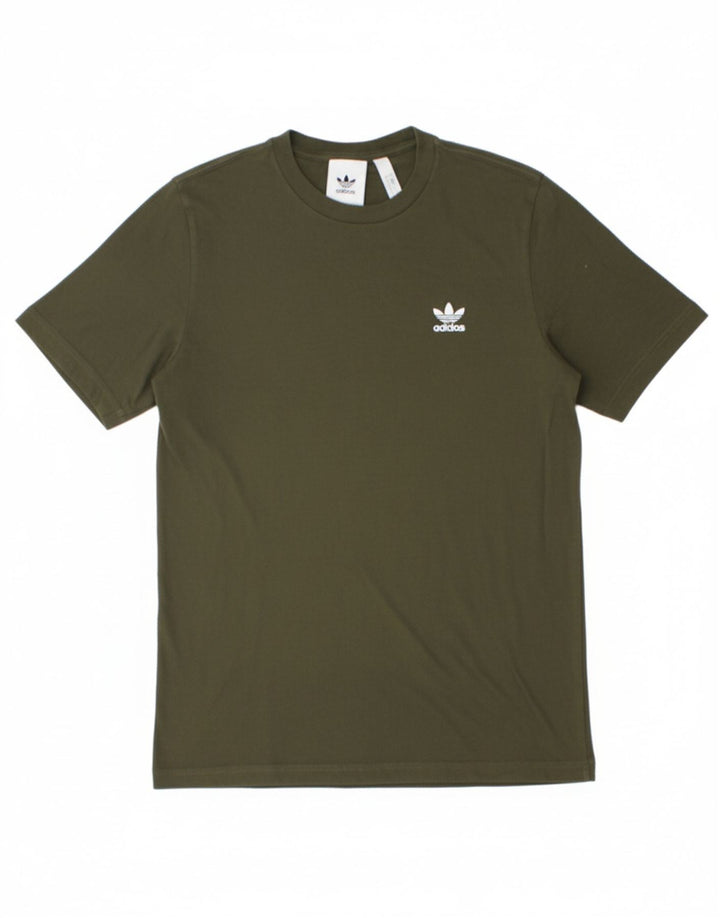 ADIDAS Mens T-Shirt Top Small Khaki Cotton