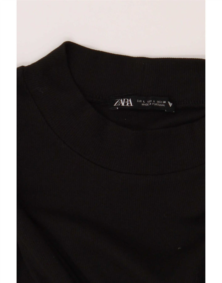 Rochie de bază cu mânecă lungă pentru femei Zara UK 14 mare neagră