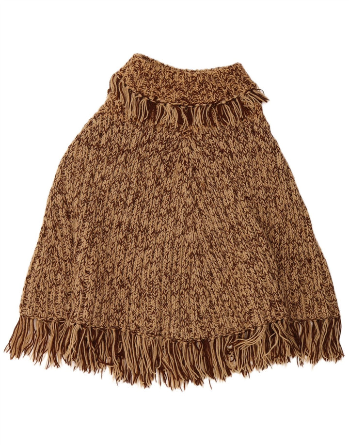 Jumper Poncho Vintage pentru damă, mărime unică, maro cu pete