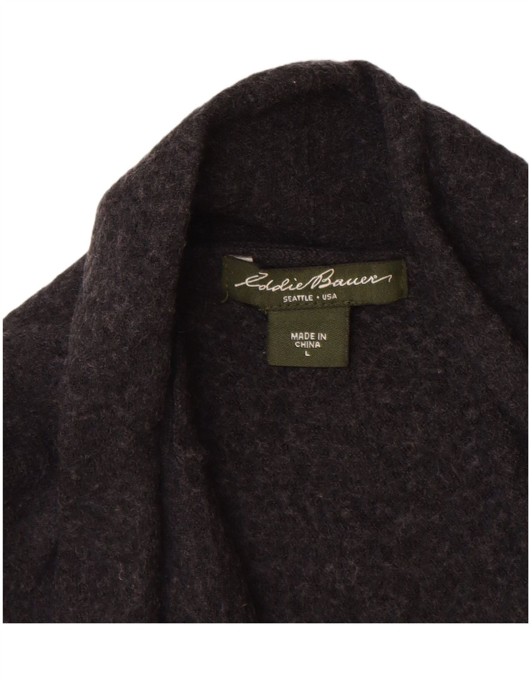 Pulover cardigan pentru fete Eddie Bauer 11-12 ani, lână neagră mare