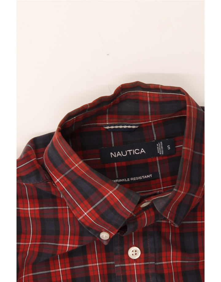 NAUTICA Mens Shirt Small Red Check Cotton Vintage Nautica and Second-Hand Nautica from Messina Hembry 