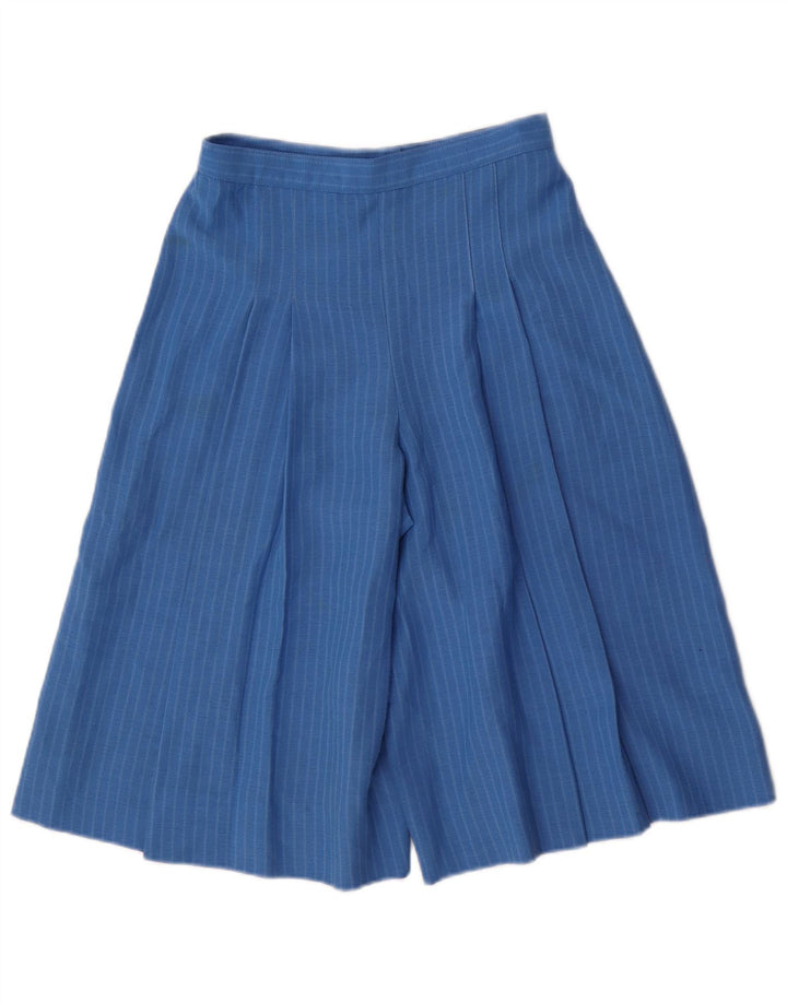 Pantaloni scurti vintage pentru femei Cullotes Bermuda IT 40 Small W24 Blue Pinstripe