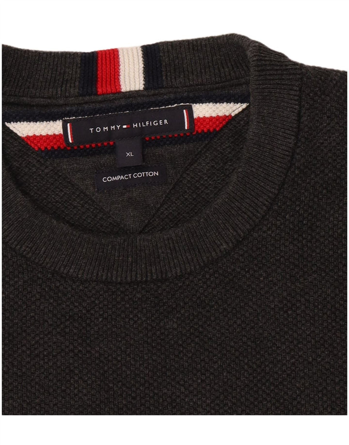Pulover Tommy Hilfiger pentru bărbați cu gât XL, bumbac gri