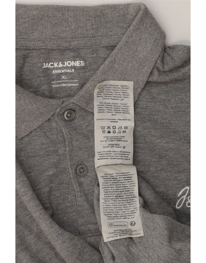Jack & Jones Mens Polo Shirt XL Grey Cotton