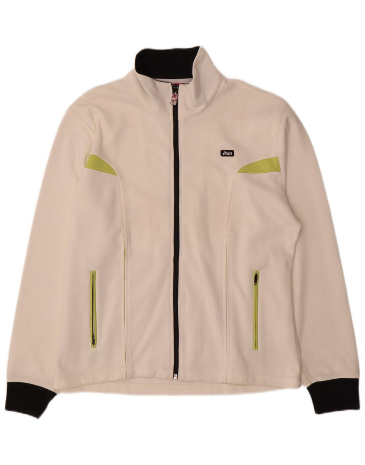 Jachetă de trening Asics pentru femei UK 20 2XL, nailon color bloc alb