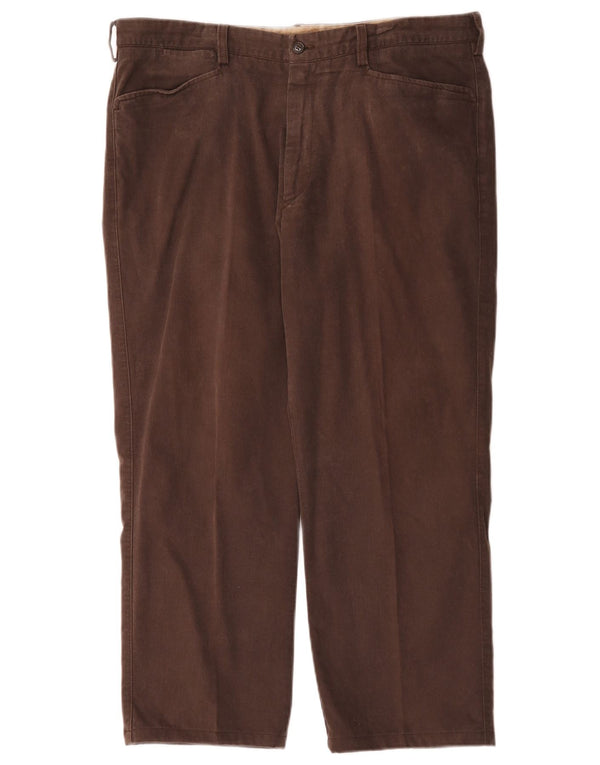 Henry Cottons Mens Straight Casual Trousers IT 54 2XL W42 L26 Brown Cotton