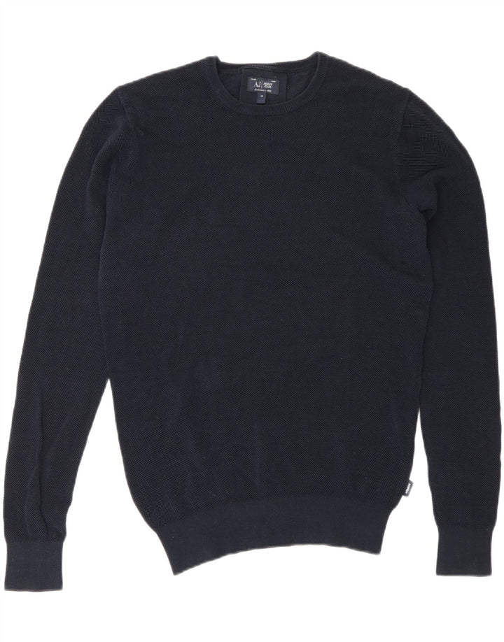 Pulover pentru bărbați Armani Jeans cu gât crew pulover mediu din bumbac bleumarin