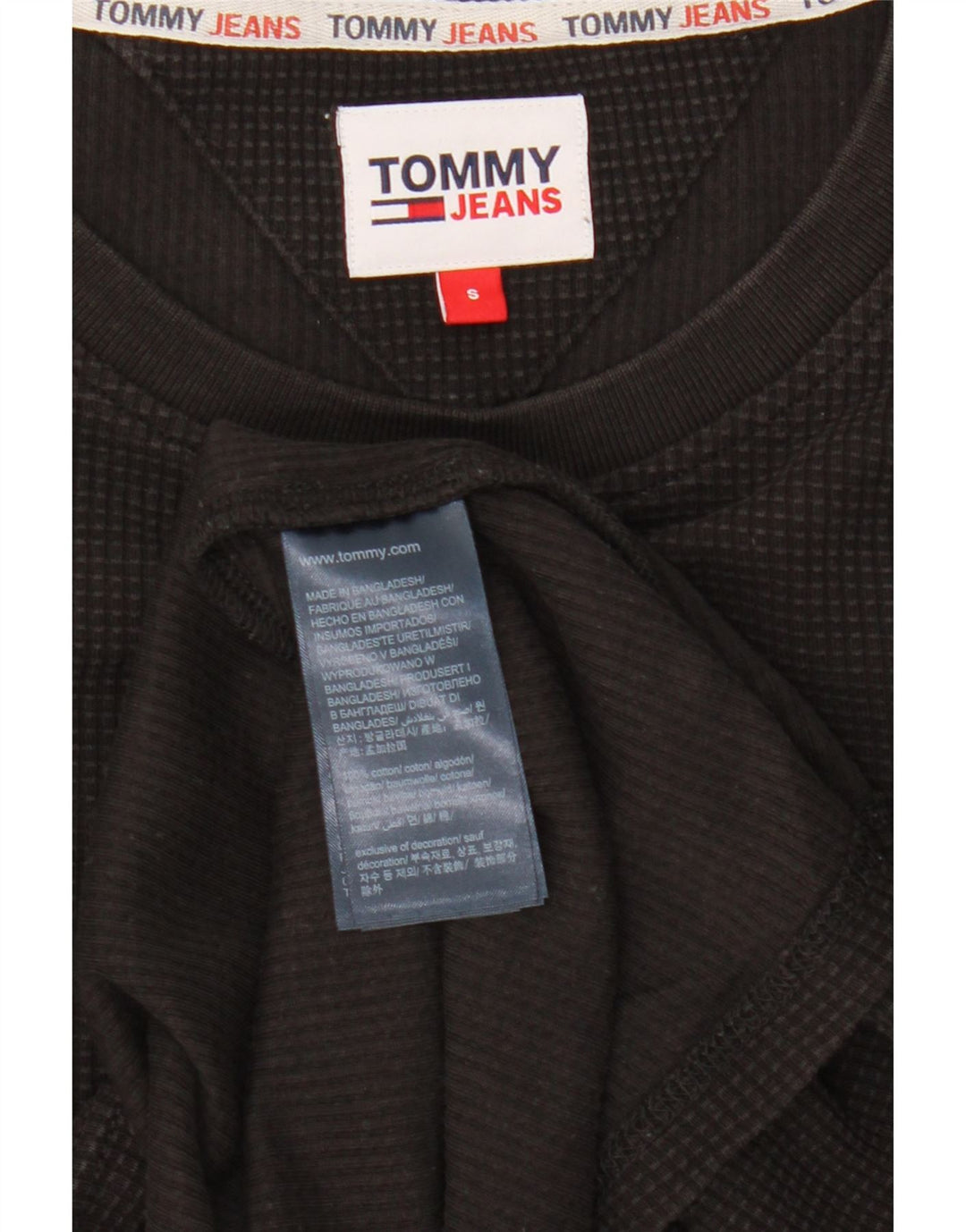 Top pentru bărbați Tommy Hilfiger cu mânecă lungă, mic, negru, bumbac