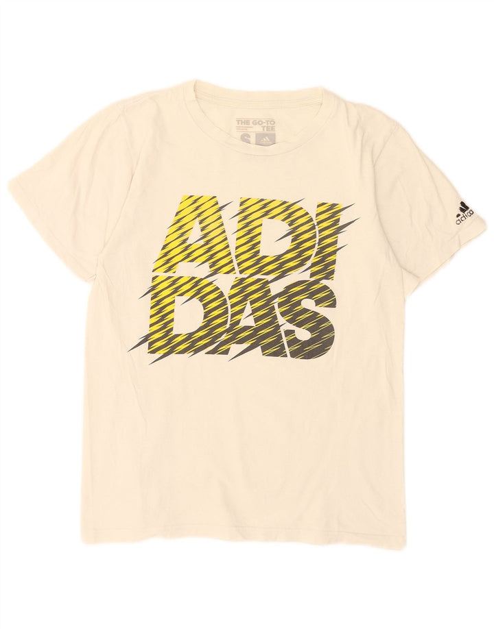 Tricou grafic pentru bărbați Adidas Top mic, alb, bumbac