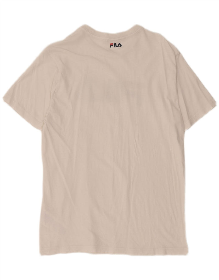Tricou grafic Fila pentru bărbați Top mic Bumbac alb
