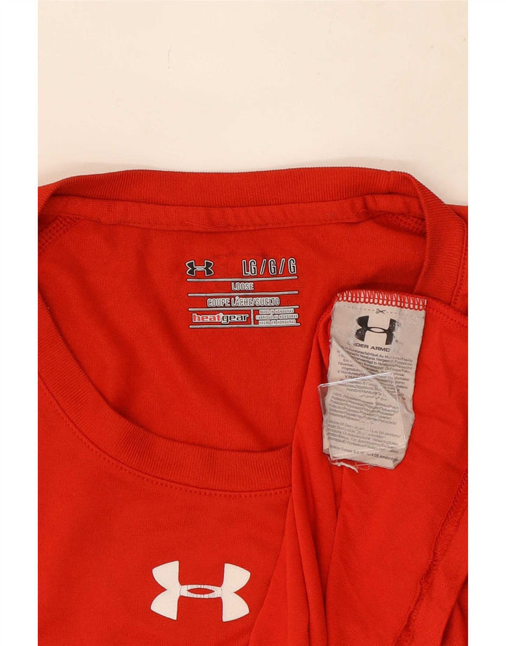 Tricou grafic Under Armour pentru bărbați Heat Gear Top mare poliester roșu
