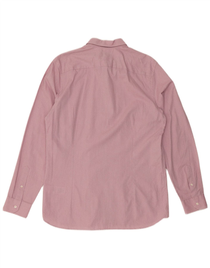 Cămașă pentru bărbați Ted Baker, mărime 4, mare, roz Argyle/Diamond Bumbac
