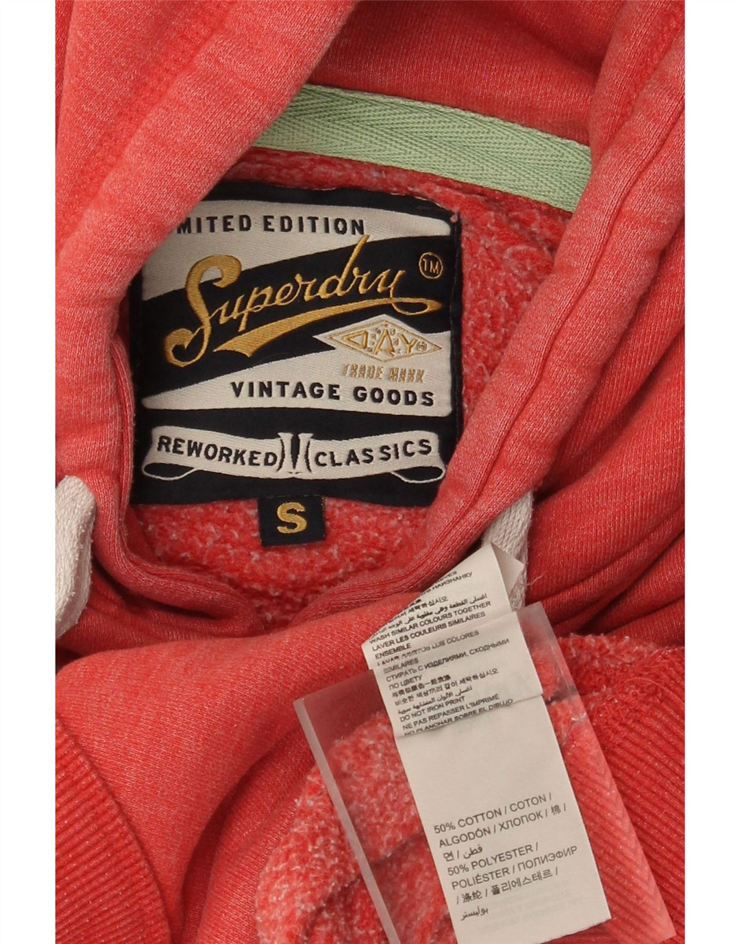 Pulover cu glugă grafic Superdry pentru bărbați, bumbac roșu mic