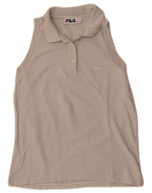 Fila Womens Sleeveless Polo Shirt US 12 Large Grey