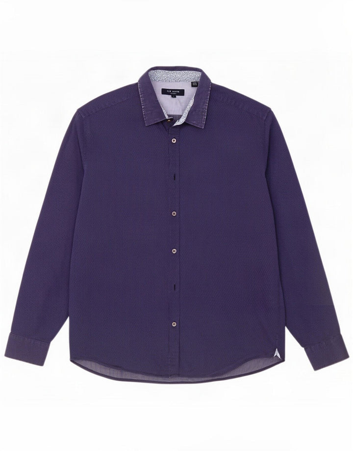 Ted Baker Cămașă pentru bărbați Mărimea 4, mare, bleumarin cu pete