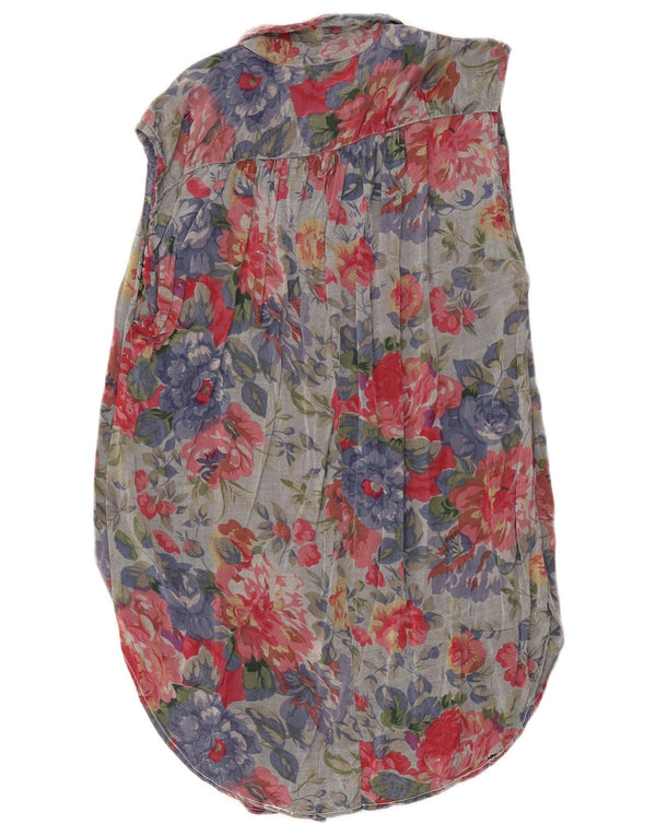 Rochie cămașă fără mâneci Vintage pentru femei IT 40/42 Mic Multicolor Floral