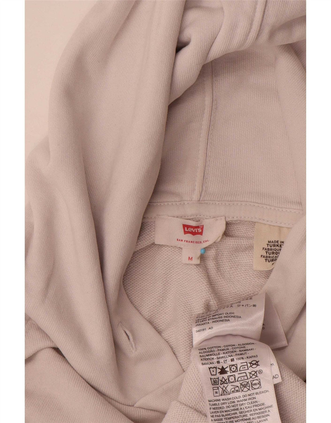 Pulover Levi's pentru bărbați cu capota, bumbac, bej mediu