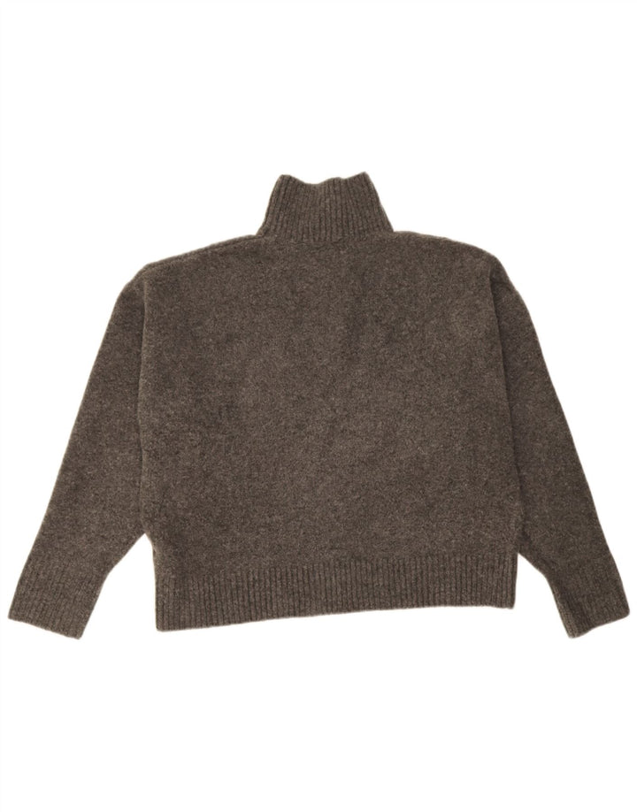 Pulover supradimensionat cu gât rulat Zara pentru femei UK 14 Medium Gri Pete