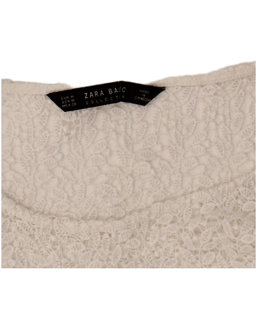 Top Bluză Crop ZARA pentru femei UK 12 Medium White Floral