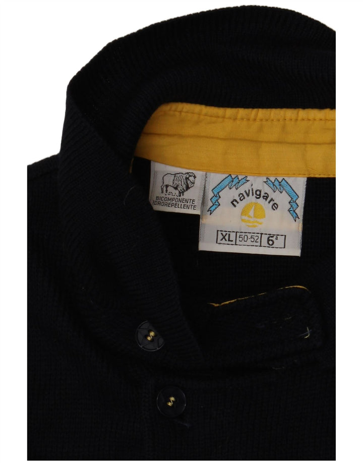 Pulover cardigan pentru bărbați Navigare XL Lână bleumarin