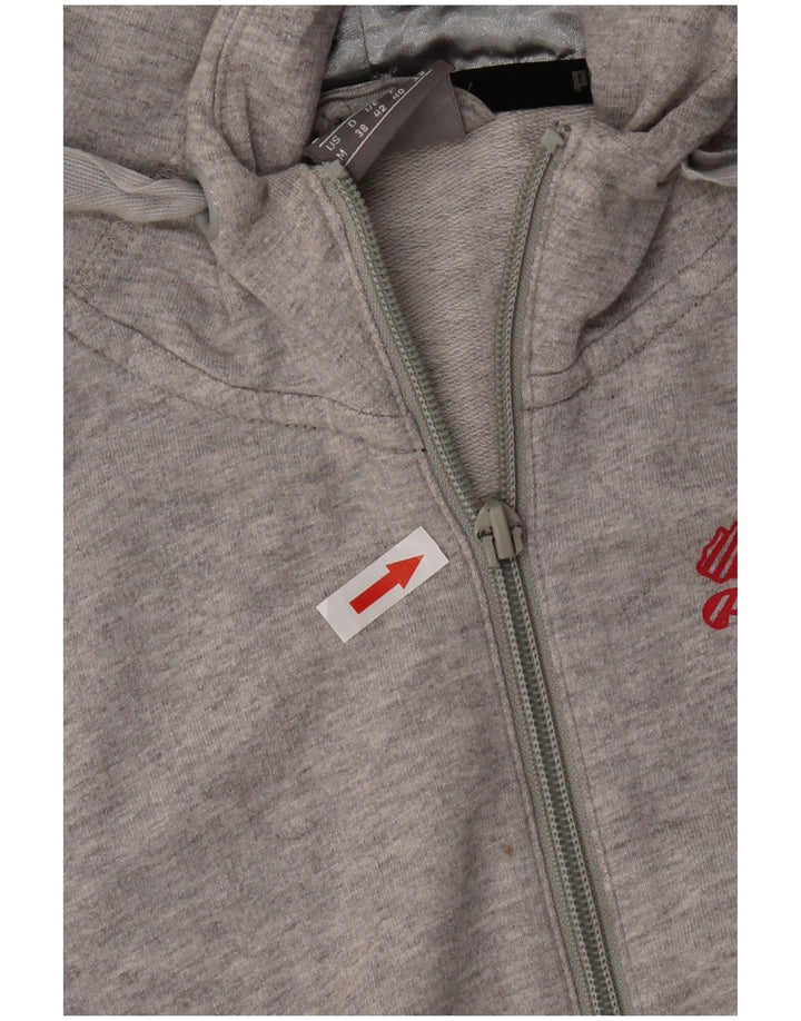 Pulover Puma pentru femei, cu fermoar, UK 12, bumbac gri mediu