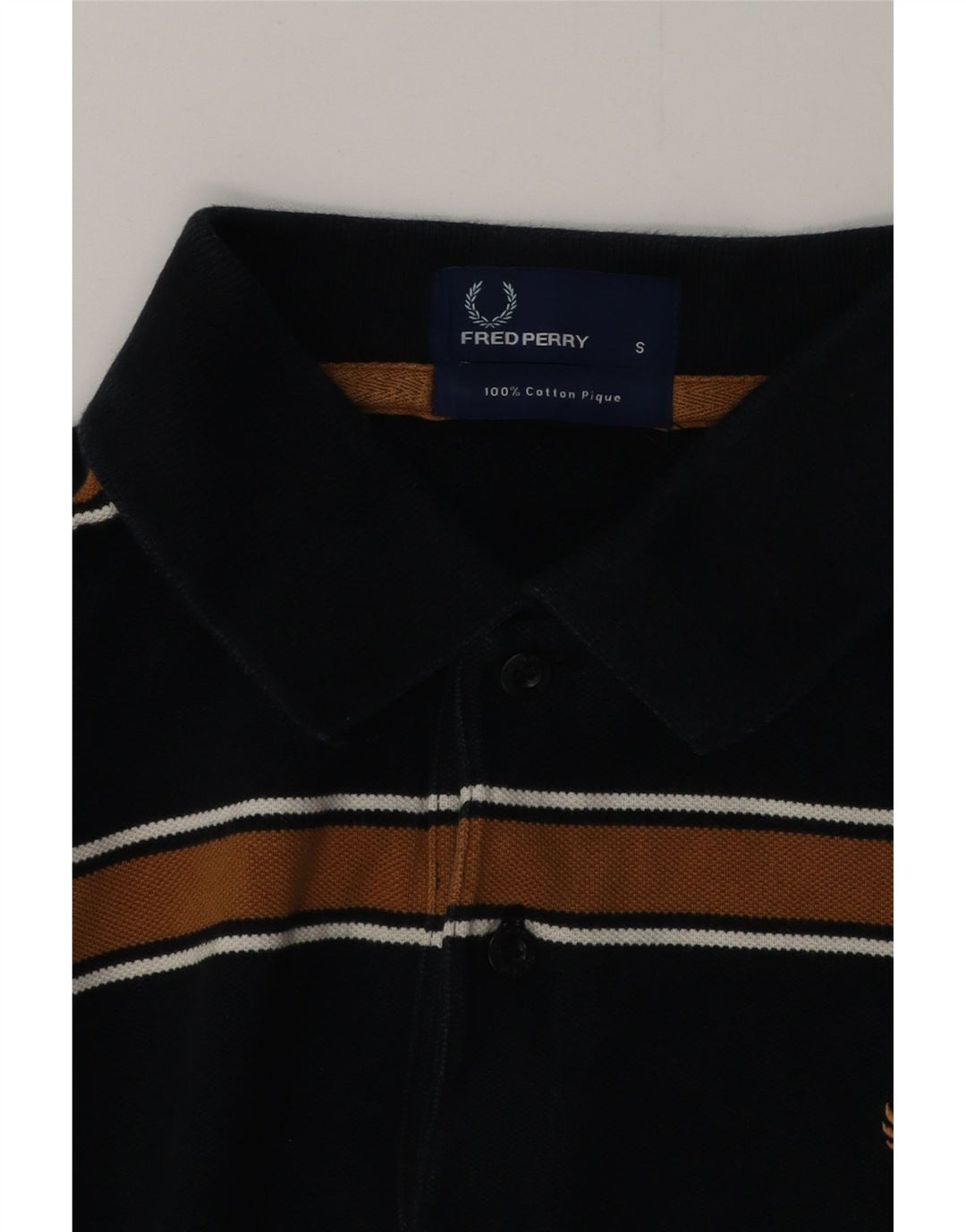 FRED PERRY Tricou polo pentru bărbați, bumbac cu dungi negre mici