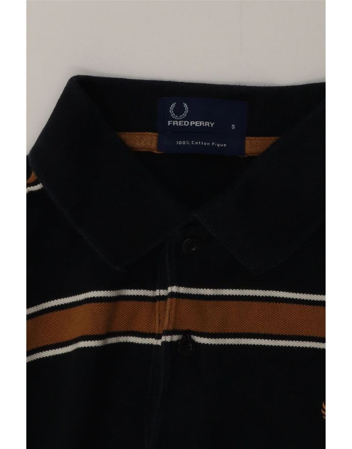 FRED PERRY Tricou polo pentru bărbați, bumbac cu dungi negre mici
