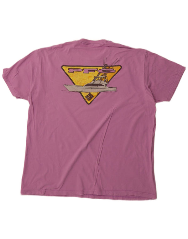 Tricou grafic COLUMBIA pentru bărbați Top 2XL bumbac violet