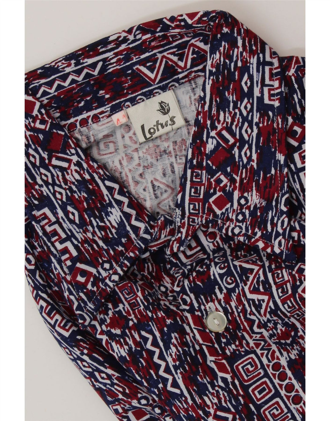 Cămașă Bărbați VINTAGE Mărimea 41 Mare Bleumarin Geometric