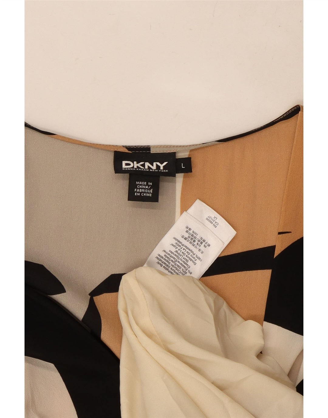 DKNY Rochie cu mâneci 3/4 pentru femei UK 14, mare, multicoloră, geometrică