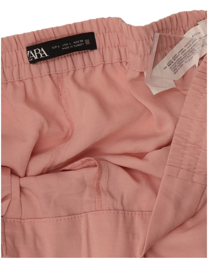 Pantaloni Drepți Casual Zara Femei L30 L26 Roz Poliester