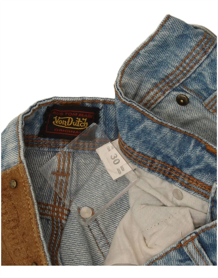 Pantaloni scurți din denim pentru bărbați Von Dutch W30, bumbac albastru mediu
