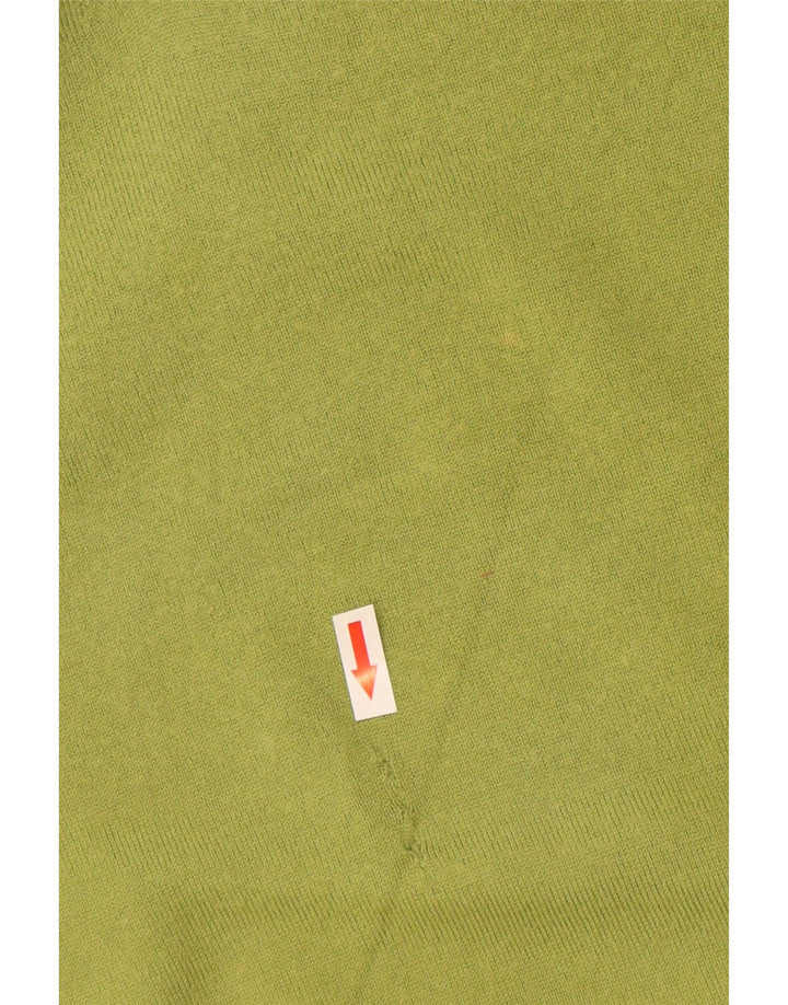 Pulover Hackett pentru bărbați cu decolteu în V, lână merinos verde mediu