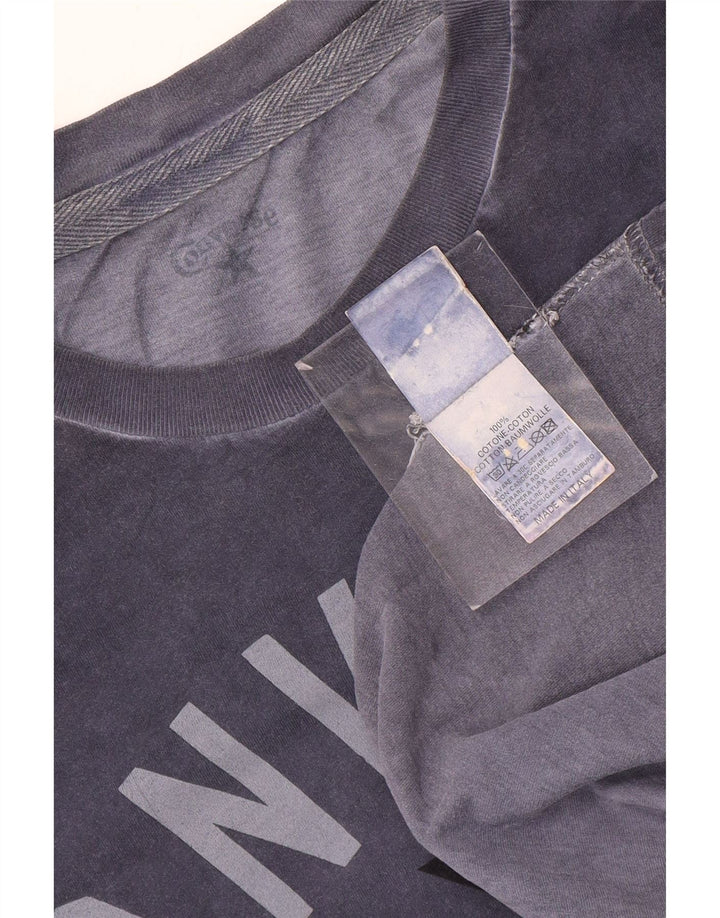 Tricou grafic Converse pentru bărbați Top mediu din bumbac bleumarin