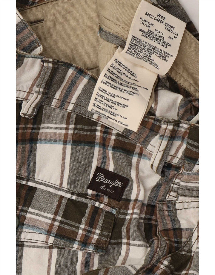 Pantaloni scurți cargo Wrangler pentru bărbați W42 2XL, bumbac cu carouri multicolore