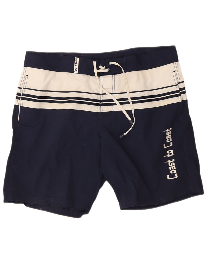 Pantaloni scurți de înot cu grafic pentru bărbați Coast XL, albastru bleumarin, poliamidă color bloc