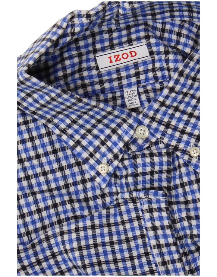 Cămașă pentru bărbați Izod Mărimea 17 17 1/2 XL Bumbac cu check albastru