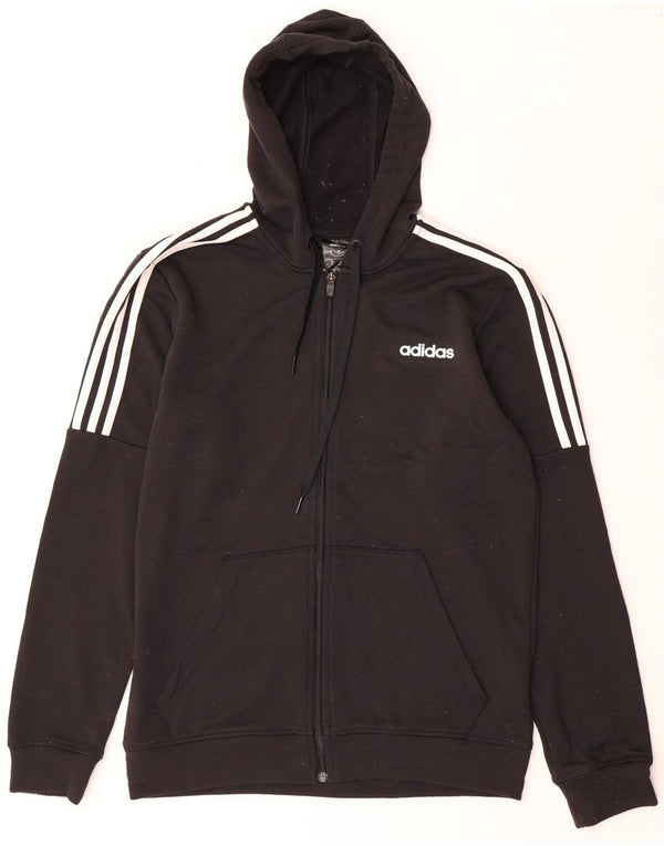 Pulover Adidas Climalite Zip pentru bărbați, poliester mediu negru