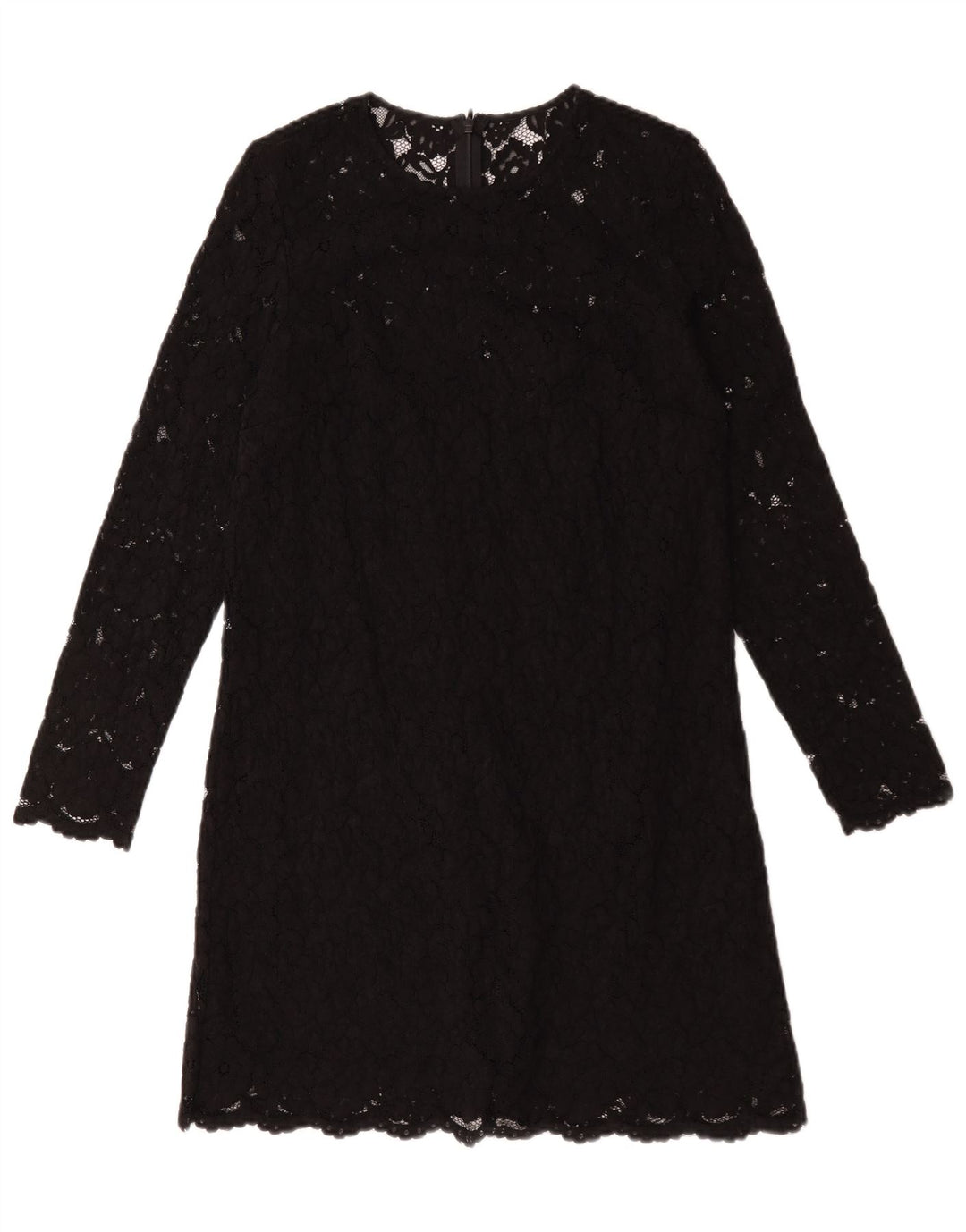 Rochie schimbătoare cu mânecă lungă pentru femei vintage UK 12 Medium Negru Floral Poliester