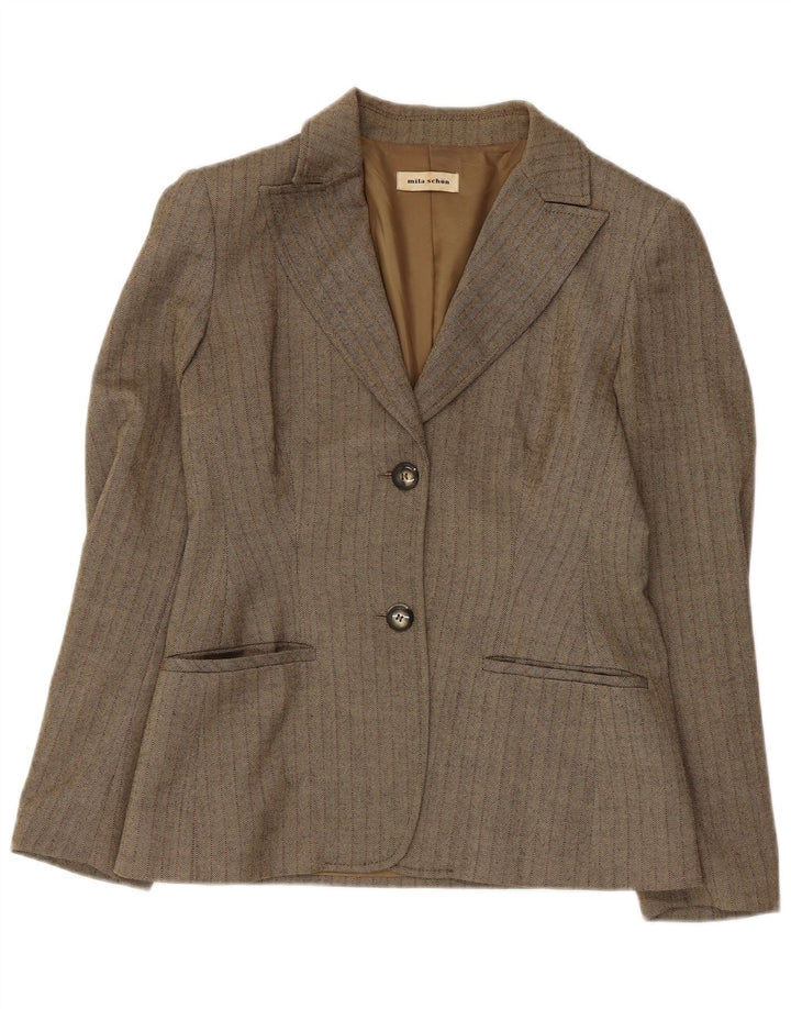 Jachetă Blazer Femei Mila Schon cu 2 nasturi IT 42 Medium Khaki Herringbone