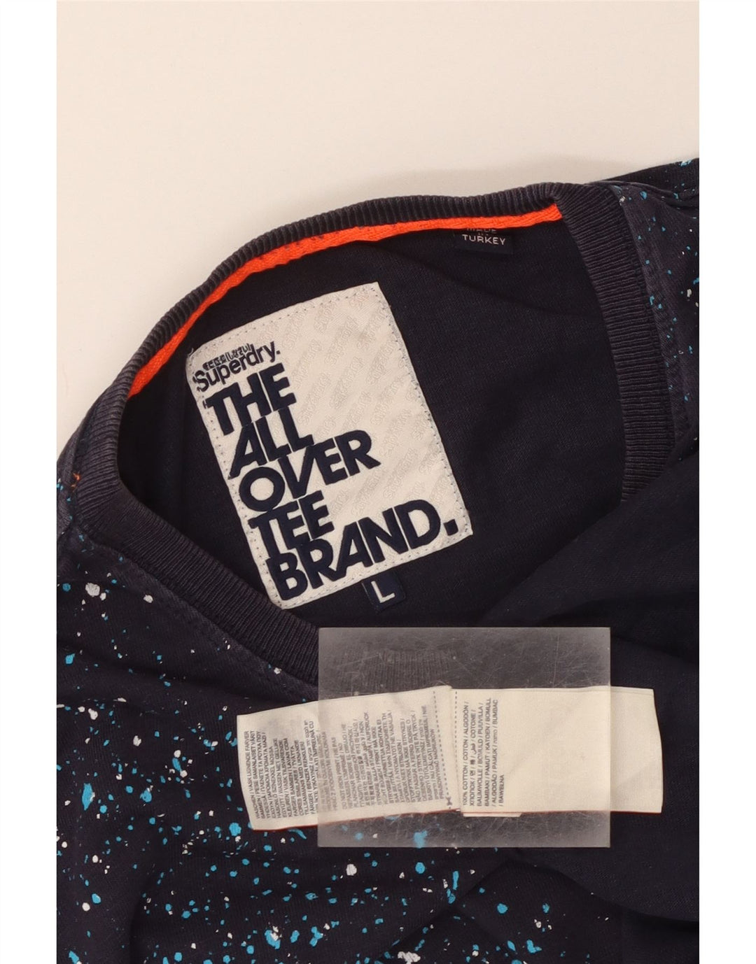 Tricou Superdry pentru bărbați Top mare, albastru bleumarin, bumbac cu pete