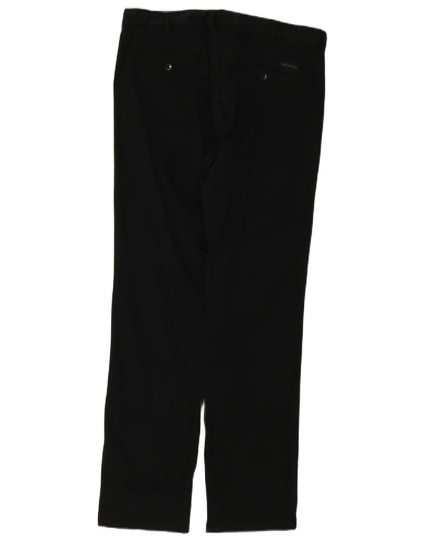 Pantaloni chino drepți Calvin Klein pentru bărbați L32 L30 bumbac negru